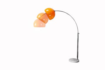 Vloerlamp BIG BOW 175-205cm oranje met marmeren voet - 20747, Huis en Inrichting, Lampen | Vloerlampen, Ophalen of Verzenden, Nieuw