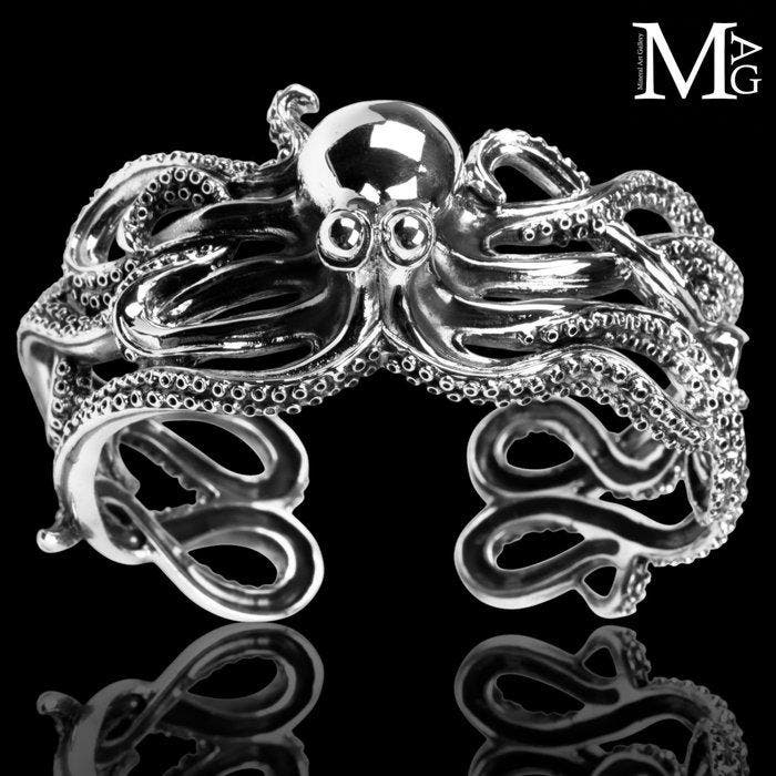 Majestueuze Zilveren Armband - 925 Sterling Zilveren, Antiek en Kunst, Curiosa en Brocante