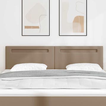 vidaXL LED Hoofdbord Cappuccino 180 cm Nep Leer, Verzenden, Nieuw, Bruin, Overige materialen