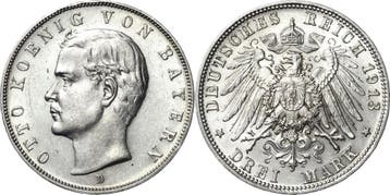 3 Mark Bayern Otto 1886-1913, Verzenden