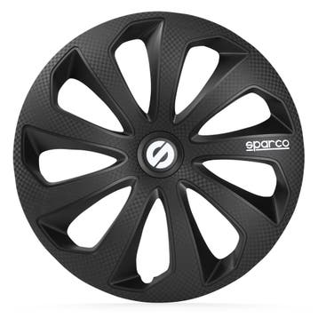 4-Delige Sparco Wieldoppen  Sicilia 15-inch zwart/carbon, Verzenden, Nieuw
