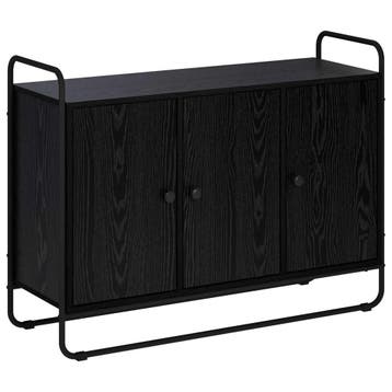 vidaXL Dressoir Zwart eiken 102 x 35 x 75 cm Bewerkt hout, Verzenden, Nieuw, Overige houtsoorten, Minder dan 50 cm