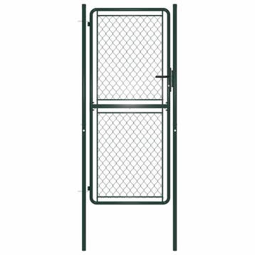 vidaXL Tuinpoort staal 100x175 cm groen, Verzenden, Nieuw