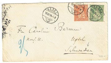Zwitserland 1874 - Zittende Helvetia op een brief naar, Gestempeld