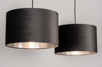 Rietveld Hanglampen - Grijs, Zilvergrijs - Stof, Metaal, Verzenden, Nieuw
