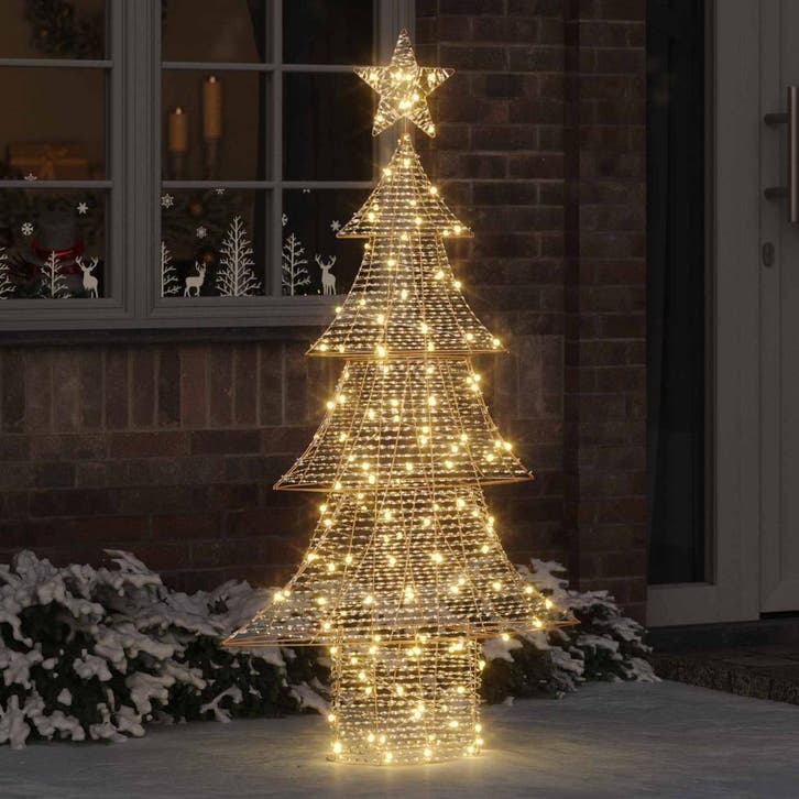 vidaXL Kerstboom met 160 LED Warmwit 151 cm PET, Diversen, Kerst, Nieuw, Verzenden