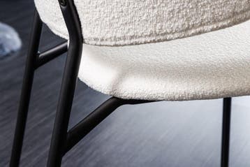 Design stoel VOGUE wit Boucle zwart metalen poten - 43147, Ophalen of Verzenden, Nieuw
