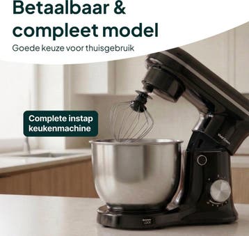 1500W Keukenmachine - Keukenrobot - 5L - Keukenmixer, Verzenden, Zo goed als nieuw