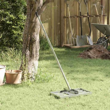 vidaXL Tuinnivelleerhark Zilver 45 x 25 x 200 cm Roestvrij, Tuin en Terras, Verzenden, Nieuw