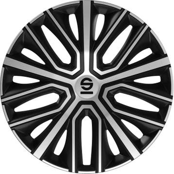 Sparco Wieldoppen setpen Modena - 16-inch - Zwart/Zilver - S, Auto diversen, Wieldoppen, Verzenden, Nieuw