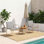 vidaXL Tuin set met kussen staal, Tuin en Terras, Verzenden, Nieuw, Rotan