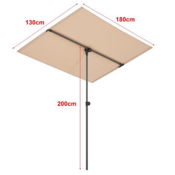 [pro.tec] Parasol 360° Carsoli 120-200x180x130 cm zandkleuri, Verzenden, Nieuw