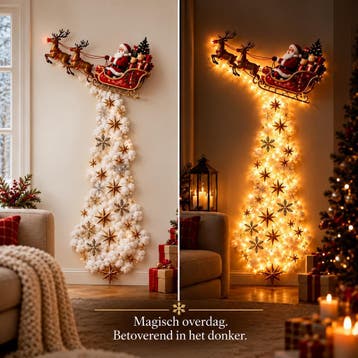 Kerst Wanddecoratie met Verlichting 1,5 Meter | MagicWall™, Verzenden, Nieuw