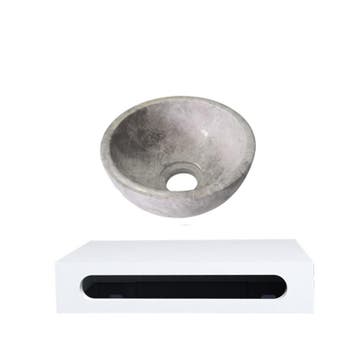 Sani Royal Tundra Grey Marmer Fonteinkom met Solid, Nieuw