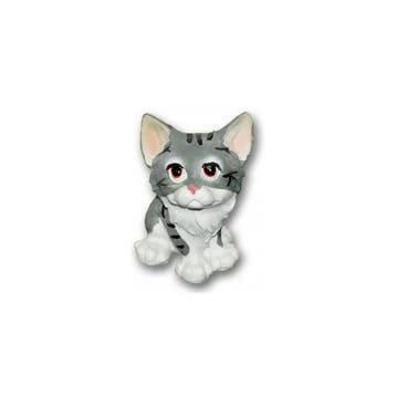 Katten beeldje 13 cm grijs - Beeldjes, Ophalen of Verzenden, Nieuw