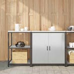 vidaXL Keukenopslag set met plank 2 pcs Zilver Roestvrij, Verzenden, Nieuw