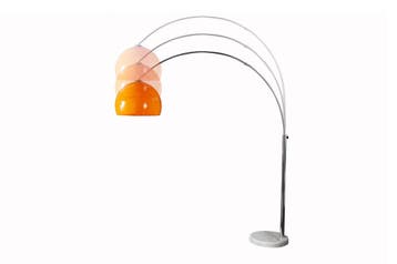 Vloerlamp BIG BOW 175-205cm oranje met marmeren voet - 20747, Huis en Inrichting, Lampen | Vloerlampen, Ophalen of Verzenden, Nieuw