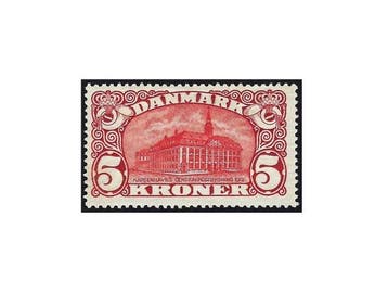 Denemarken 1915 - Postkantoorgebouw - 5 Kr Carmine - Nº 84, Gestempeld