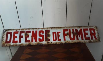 DEFENSE DE FUMER - Reclamebord - Emaille