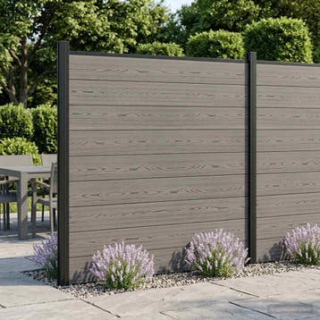 vidaXL Hek set 1045 x 186 cm WPC en Aluminium Grijs, Tuin en Terras, Verzenden, Nieuw, Aluminium