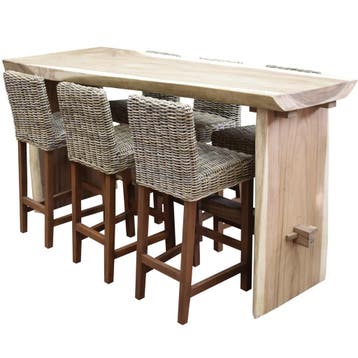 Rita boomstam barset 220x70xH110 cm 7 delig, Tuin en Terras, Tuinsets en Loungesets, Ophalen of Verzenden, Nieuw, Hardhout