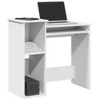 vidaXL Bureau met schappen 84x40x78 cm bewerkt hout wit, Verzenden, Nieuw