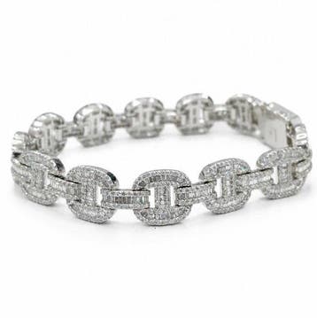 Tennis armband - 18 karaat Witgoud - 8.02ct. tw. - Diamant -