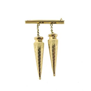 Gouden broche met breidoppen, Sieraden, Tassen en Uiterlijk, Broches, Ophalen of Verzenden, Gebruikt, Goud, Goud