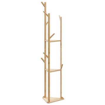 vidaXL Kapstok met haken en schappen 39x33x166 cm bamboe, Verzenden, Nieuw