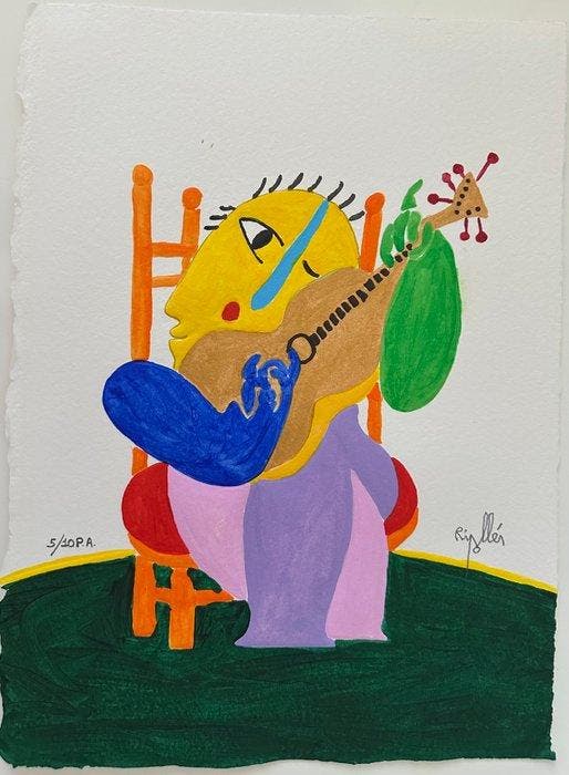 Juan García Ripollés (1932) - Guitarrista, Antiek en Kunst, Antiek | Overige Antiek