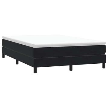 vidaXL Boxspring zonder matras fluweel zwart 140x210 cm, Verzenden, Nieuw, Zwart, Stof