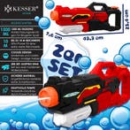 Waterpistool - Set van 2 - Bereik 10-11 meter - Rood - KESSE, Verzenden, Zo goed als nieuw