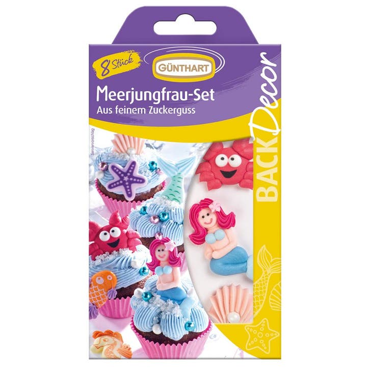 Günthart Suikerdecoratie Zeemeermin 8st., Hobby en Vrije tijd, Taarten en Cupcakes maken, Nieuw, Verzenden