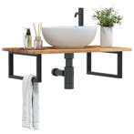 vidaXL Badkamer wandschap staal en massief acaciahout, Verzenden, Nieuw