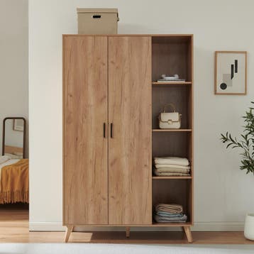 Kledingkast Norg met 2 deuren en 8 opbergvakken 191x120x52 c, Verzenden, Nieuw