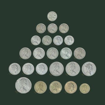 Australië. Sixpence en 5, 10 & 20 Cents en 1 & 2 Dollar 1955
