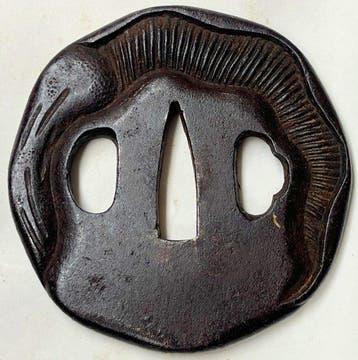 shiitake-motief tsuba - Japan