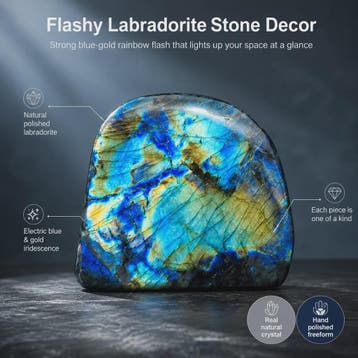 Unieke Labradoriet Kristal Decoratie - Natuurlijke Vorm, Bla, Verzenden, Nieuw