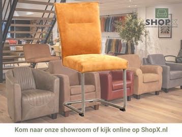 Leren eetkamerstoel Retro, Huis en Inrichting, Nieuw, Leer, Ophalen of Verzenden, Eén