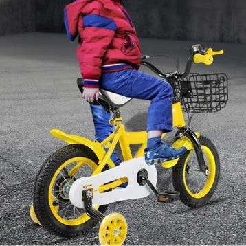 Kinderfiets 12 Inch met Mand en Zijwieltjes – Verstelbaar, Verzenden, Nieuw