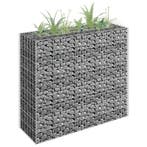 vidaXL Gabion plantenbak verhoogd 90x30x90 cm gegalvaniseerd, Verzenden, Nieuw, Metaal, 60 tot 100 cm