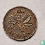 Canada 1 cent 1955 (zonder schouderriem), Verzenden, Losse munt