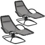 Ligstoel Toulon, ergonomisch, schommelfunctie - grijs, Set v, Tuin en Terras, Verzenden, Nieuw