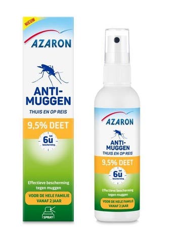 Azaron Anti muggen 9.5% deet spray - 100 ml, Verzenden, Nieuw