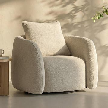 *WOONWINKEL* Ronde Fauteuil Beige Stof, Verzenden, Nieuw, Stof