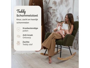 SITTT Noella - Schommelstoel - Zachte boucléstof - Donker, Verzenden, Nieuw
