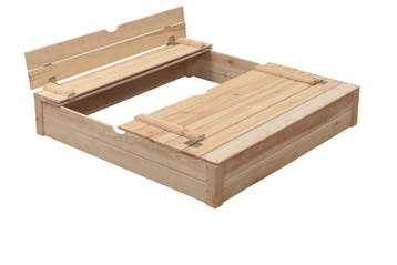 Zandbak 150x120 cm met zitrand en deksel, blank vurenhout, Ophalen of Verzenden, Nieuw