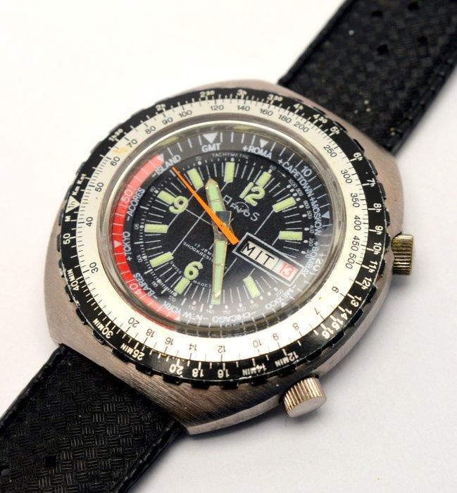 Arios - Divers - Worldtime - 17 Jewels - Zonder, Sieraden, Tassen en Uiterlijk, Horloges | Heren