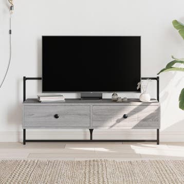 vidaXL Tv-meubel wandgemonteerd 100,5x30x51 cm hout grijs, Huis en Inrichting, Minder dan 50 cm, Verzenden, Nieuw, Minder dan 100 cm