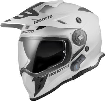 Bogotto H331 BT Bluetooth Wit Enduro Helm, Nieuw met kaartje, Overige merken, Heren, Offroadhelm